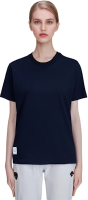 (W) トムブラウン ネイビー コットン クルーネック Tシャツ サマーエディション FJS036A-05398-415 Sizing (W) トムブラウン ネイビー コットン クルーネック Tシャツ サマーエディション FJS036A-05398-415