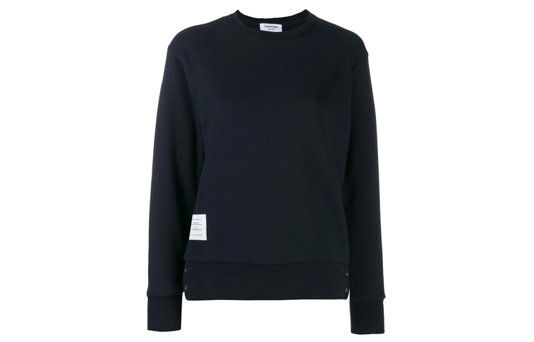 (Women) Thom Browne Navy Crewneck Sweatshirt with Back Stripes. FJT070A-03377-415