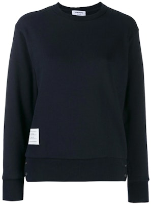 (W) トムブラウン ネイビー クルーネック スウェットシャツ バックストライプ付き FJT070A-03377-415 Buy (W) トムブラウン ネイビー クルーネック スウェットシャツ バックストライプ付き FJT070A-03377-415