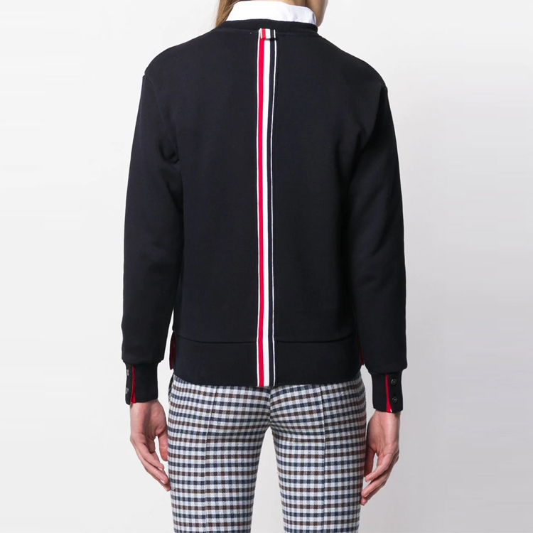 Purchase (W) トムブラウン ネイビー クルーネック スウェットシャツ バックストライプ付き FJT070A-03377-415