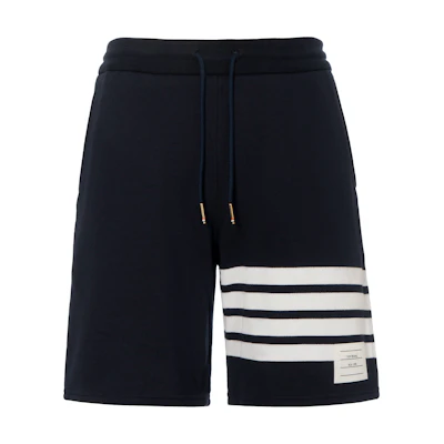 (Women) Thom Browne Navy Drawstring 4-Bar Bermuda Casual Shorts. FJQ056A-00535-415