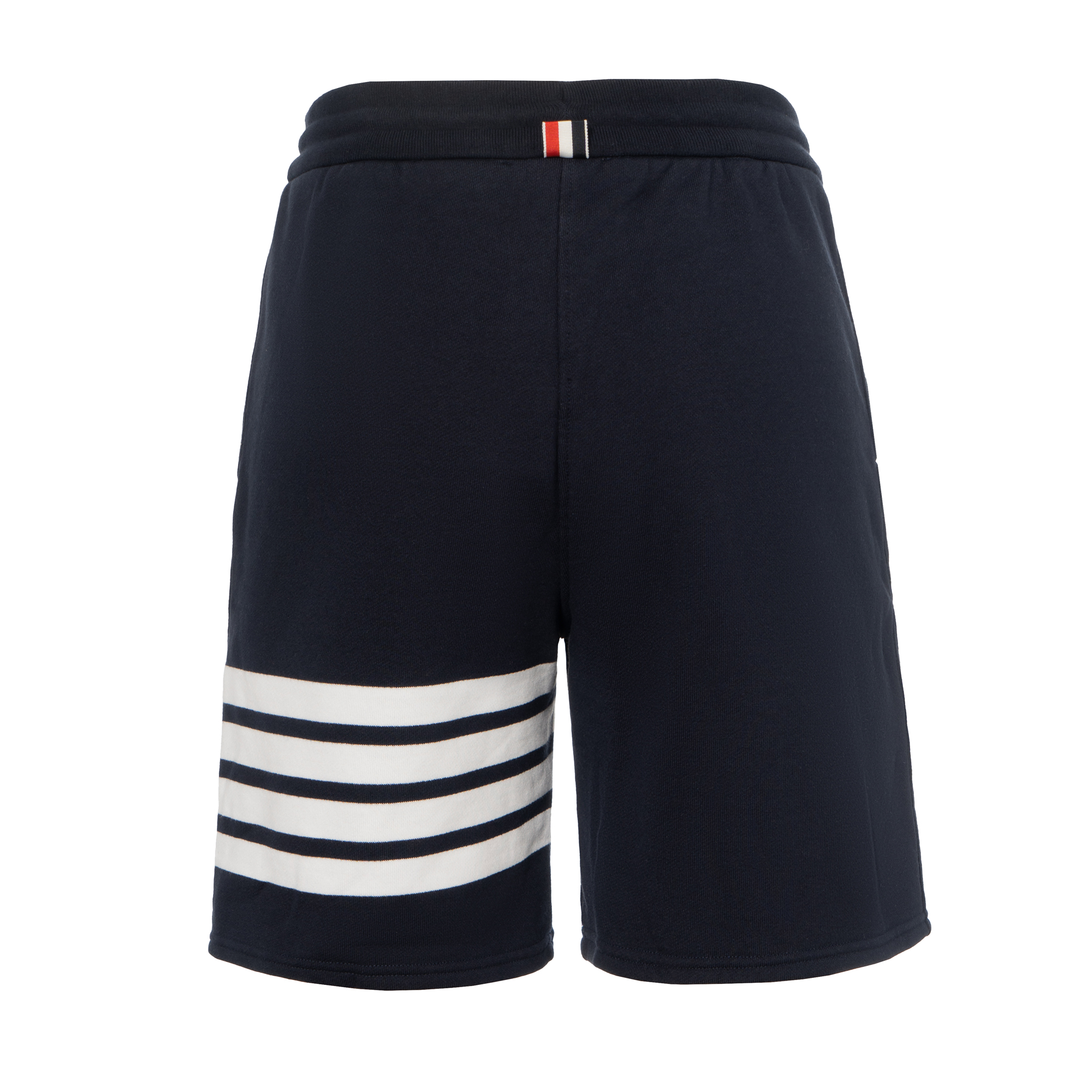Lookbook (W) Thom Browne Navy Drawstring 4-Bar Bermuda Celana Pendek Santai. FJQ056A-00535-415
