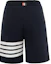 Lookbook (W) Thom Browne Navy Drawstring 4-Bar Bermuda Celana Pendek Santai. FJQ056A-00535-415