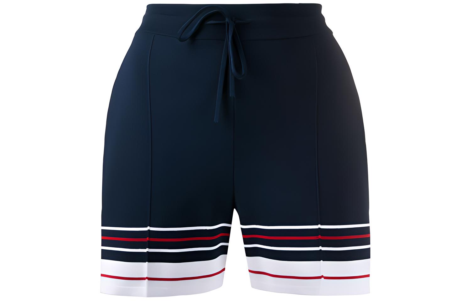 (Women) Thom Browne Navy Drawstring Stripe Shorts FKQ003A-Y5501-415
