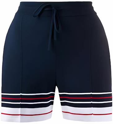 (W) Thom Browne Celana Pendek Navy dengan Garis & Tali Serut FKQ003A-Y5501-415 Buy (W) Thom Browne Celana Pendek Navy dengan Garis & Tali Serut FKQ003A-Y5501-415