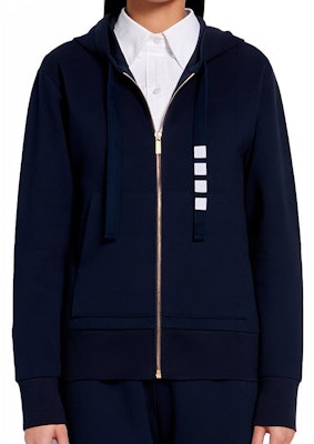 (W) 톰브라운 네이비 포바 지퍼 후드 드로스트링付き FJT127A-03034-415 Order (W) 톰브라운 네이비 포바 지퍼 후드 드로스트링付き FJT127A-03034-415