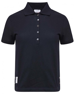 (W) 톰 브라운 네이비 반소매 폴로 트리컬러 스트라이프 디자인 FJP014A-00050-415 Order (W) 톰 브라운 네이비 반소매 폴로 트리컬러 스트라이프 디자인 FJP014A-00050-415