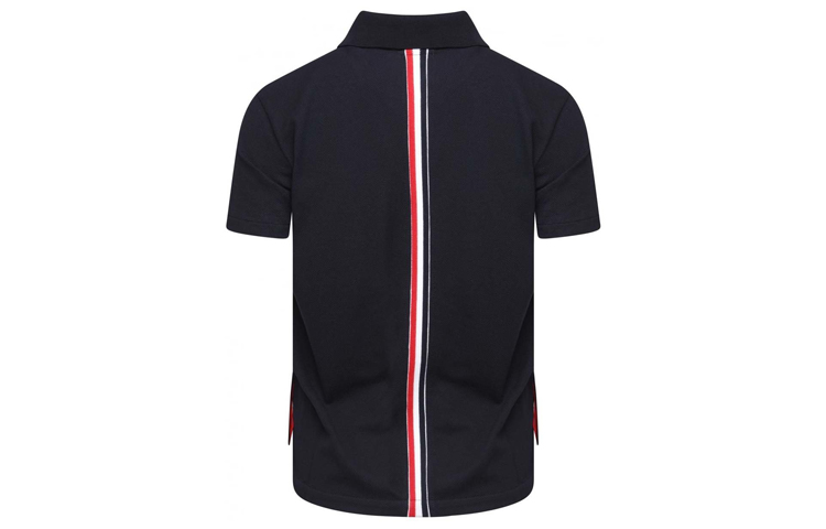 Lookbook (W) 톰 브라운 네이비 반소매 폴로 트리컬러 스트라이프 디자인 FJP014A-00050-415