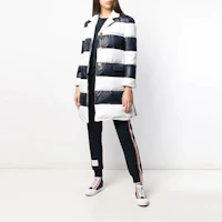 Lookbook (W) THOM BROWNE 海軍藍側條紋中腰針織運動長褲 FJQ024A-03377-415
