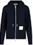 Buy (W) Thom Browne 海军蓝拉链连帽衫背后三条纹 FJT051A-03377-415