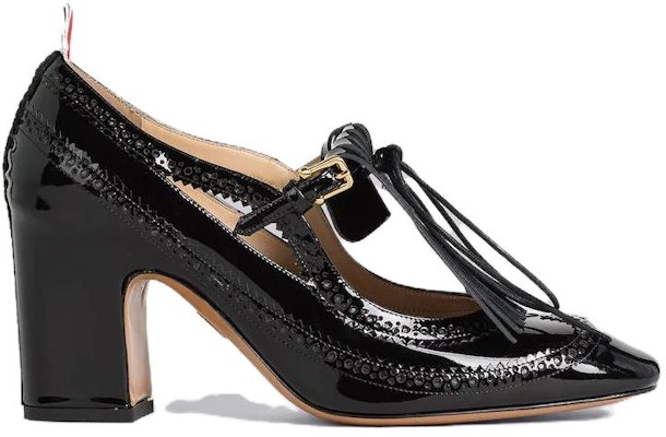 (Women) Thom Browne Patent Fashion Square Toe Block Heel 'Black' FFH254A00216001 Order (Women) Thom Browne Patent Fashion Square Toe Block Heel 'Black' FFH254A00216001
