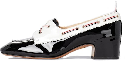 (Women) Thom Browne Patent Leather Mid-Block Heel 'Black White' FFH230A00216980 (Women) Thom Browne Patent Leather Mid-Block Heel 'Black White' FFH230A00216980