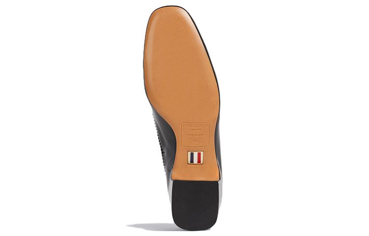 Shop (Women) Thom Browne Patent Leather Mid-Block Heel 'Black White' FFH230A00216980