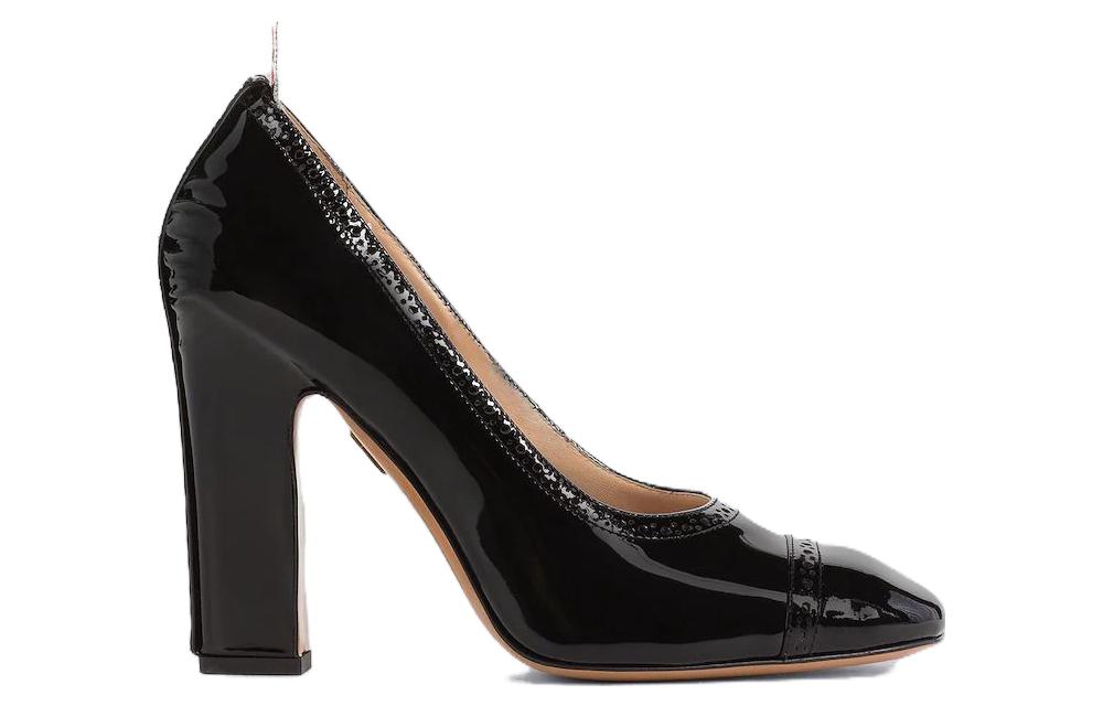 (W) Thom Browne Patent Leather Round Toe Chunky Heel 'Black' 圖 2