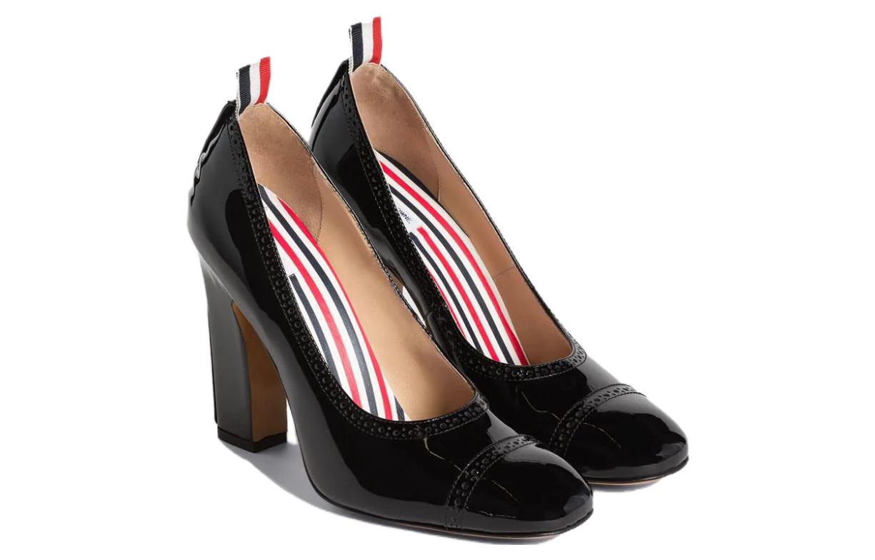 (W) Thom Browne Patent Leather Round Toe Chunky Heel 'Black' 圖 3