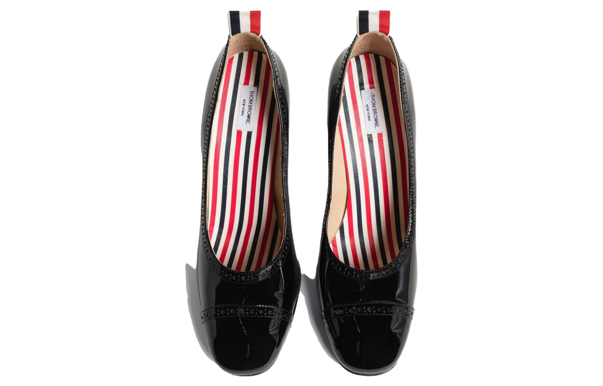 (W) Thom Browne Patent Leather Round Toe Chunky Heel 'Black' 圖 4