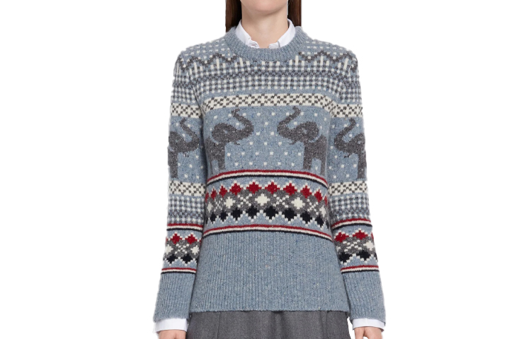 (Women) Thom Browne Patterned Wool Knit Sweater FKA287A-00278-996 圖 2