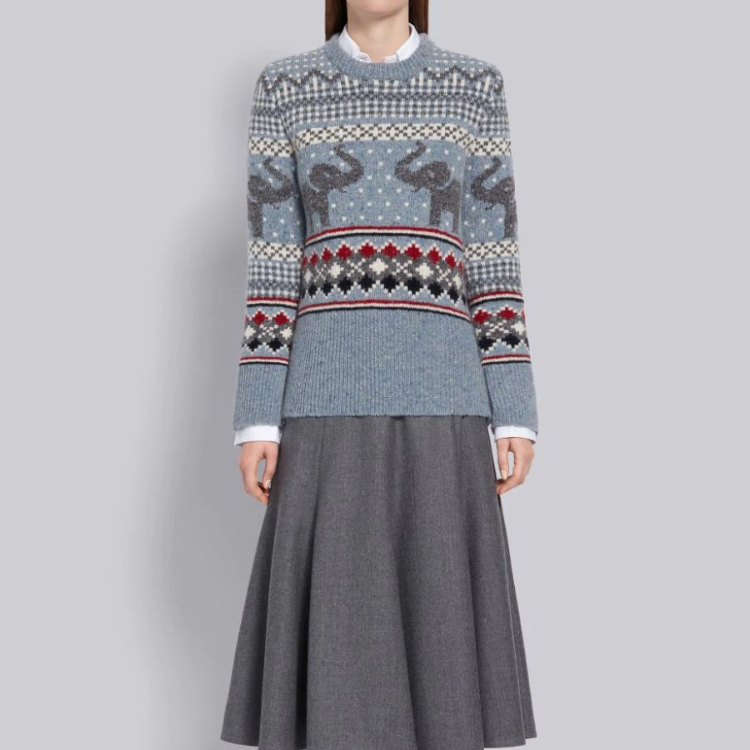 (Women) Thom Browne Patterned Wool Knit Sweater FKA287A-00278-996 圖 4
