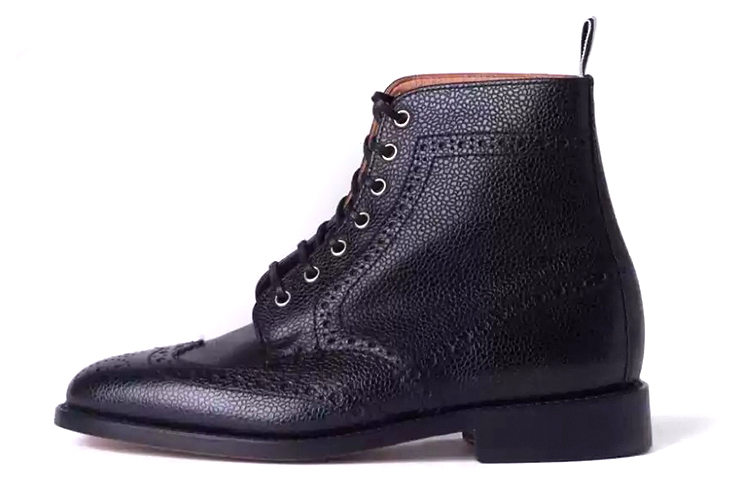 (Women) Thom Browne Pebble Leather Ankle Boots 'Black' FFB018A00198001