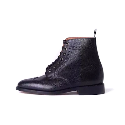 (W) Thom Browne Pebble Leather Ankle Boots 'Black'