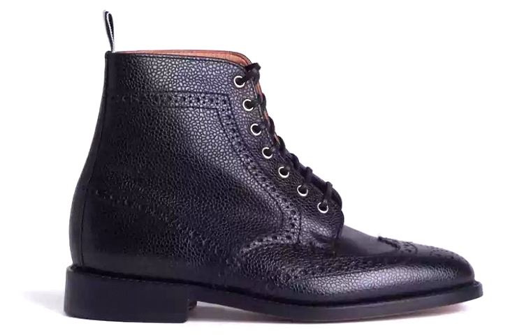 (W) Thom Browne Pebble Leather Ankle Boots 'Black' 圖 2