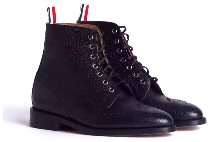 (W) Thom Browne Pebble Leather Ankle Boots 'Black' 圖 3