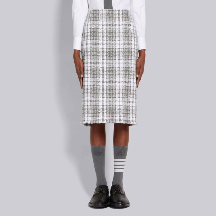 Lookbook (W) THOM BROWNE 格纹粗花呢铅笔裙休闲长裙. FGC791T-07492-035