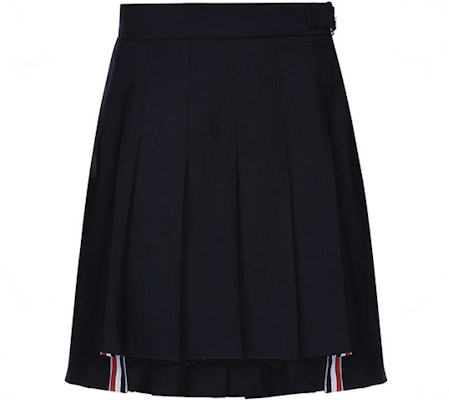 (W) Falda Thom Browne Plisada Azul Marino con Rayas de Uniforme Escolar FGC402A-00626-415 Order (W) Falda Thom Browne Plisada Azul Marino con Rayas de Uniforme Escolar FGC402A-00626-415