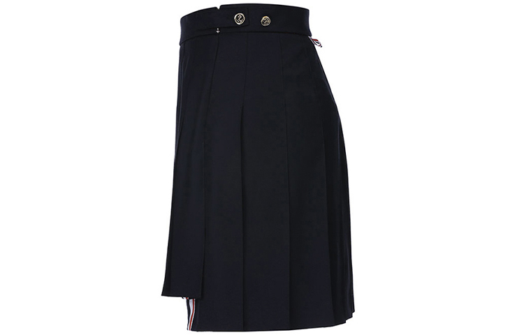 Shop (W) Falda Thom Browne Plisada Azul Marino con Rayas de Uniforme Escolar FGC402A-00626-415