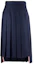Buy (W) 톰 브라운 플리츠 비대칭 미디 스커트 네이비 블루. FGC400V-00626-415