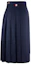 Lookbook (W) 톰 브라운 플리츠 비대칭 미디 스커트 네이비 블루. FGC400V-00626-415