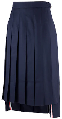 (W) 톰 브라운 플리츠 비대칭 미디 스커트 네이비 블루. FGC400V-00626-415 Shop (W) 톰 브라운 플리츠 비대칭 미디 스커트 네이비 블루. FGC400V-00626-415