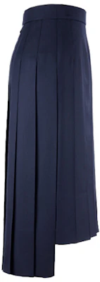 (W) 톰 브라운 플리츠 비대칭 미디 스커트 네이비 블루. FGC400V-00626-415 Purchase (W) 톰 브라운 플리츠 비대칭 미디 스커트 네이비 블루. FGC400V-00626-415