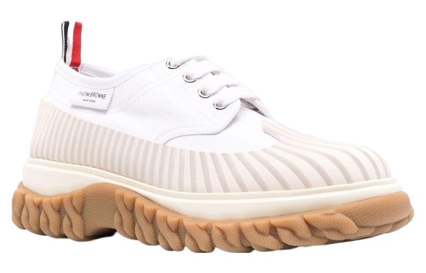 Order (W) Thom Browne Kasut Rendah Getah Cap-Toe 'Putih' FFD105A01588100