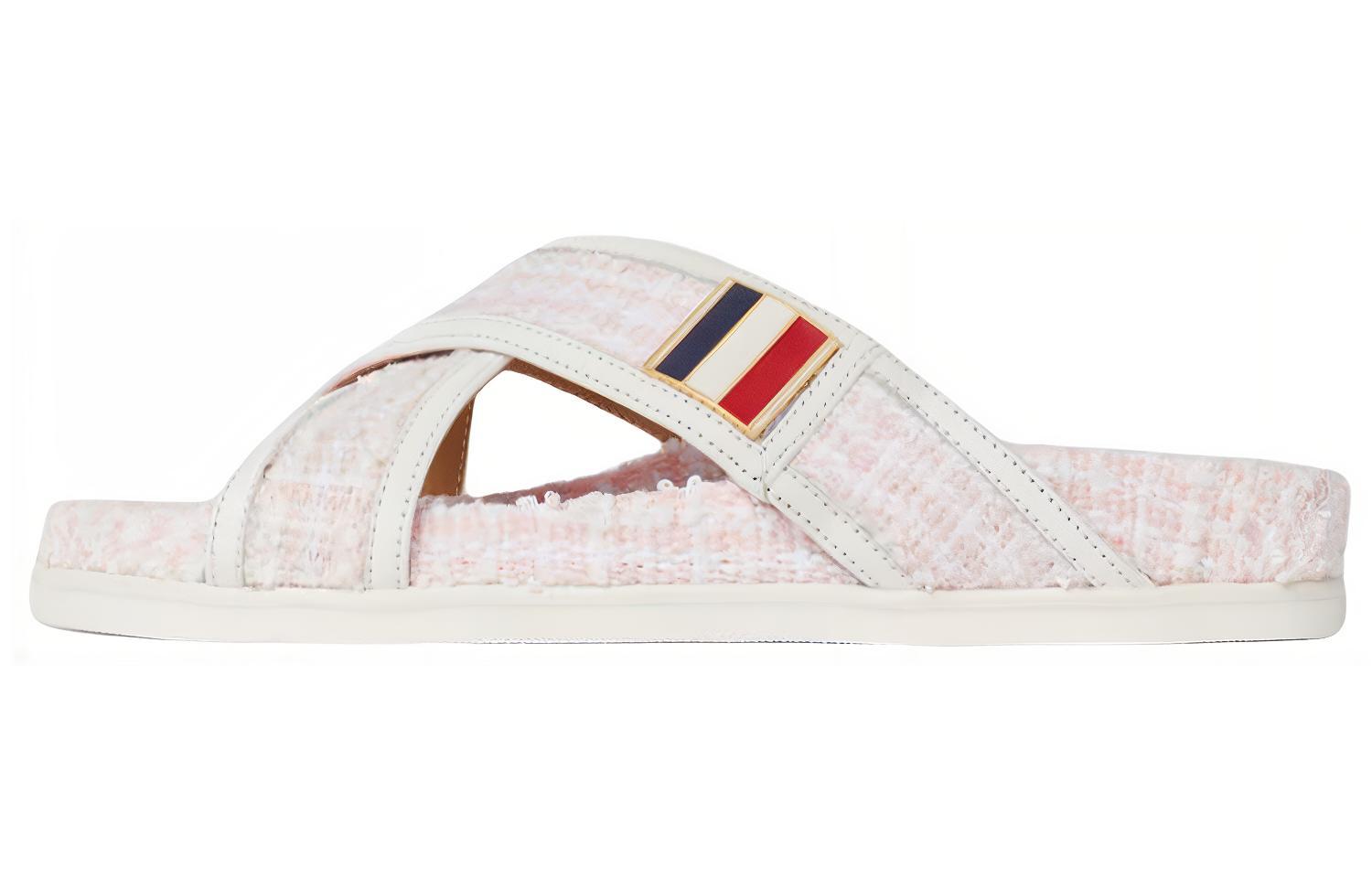 (W) Thom Browne Sandal 'Light Pink Tweed with Enamel Buckle'
