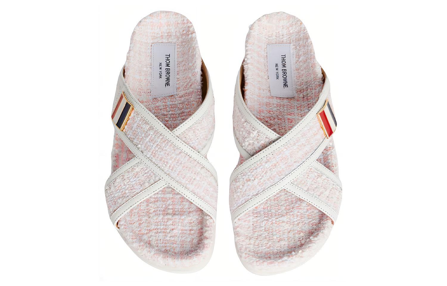 (W) Thom Browne Sandal 'Light Pink Tweed with Enamel Buckle' 圖 4