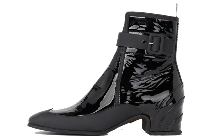 (W) Thom Browne Short Boot 'Patent Black'