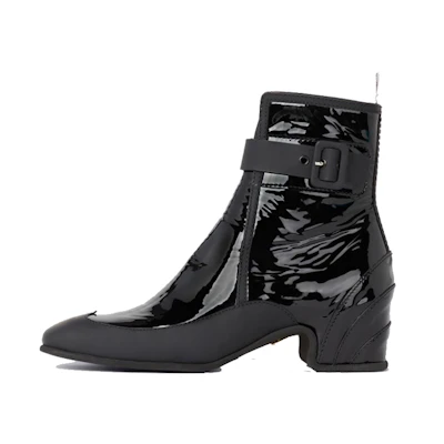 (W) Thom Browne Short Boot 'Patent Black'