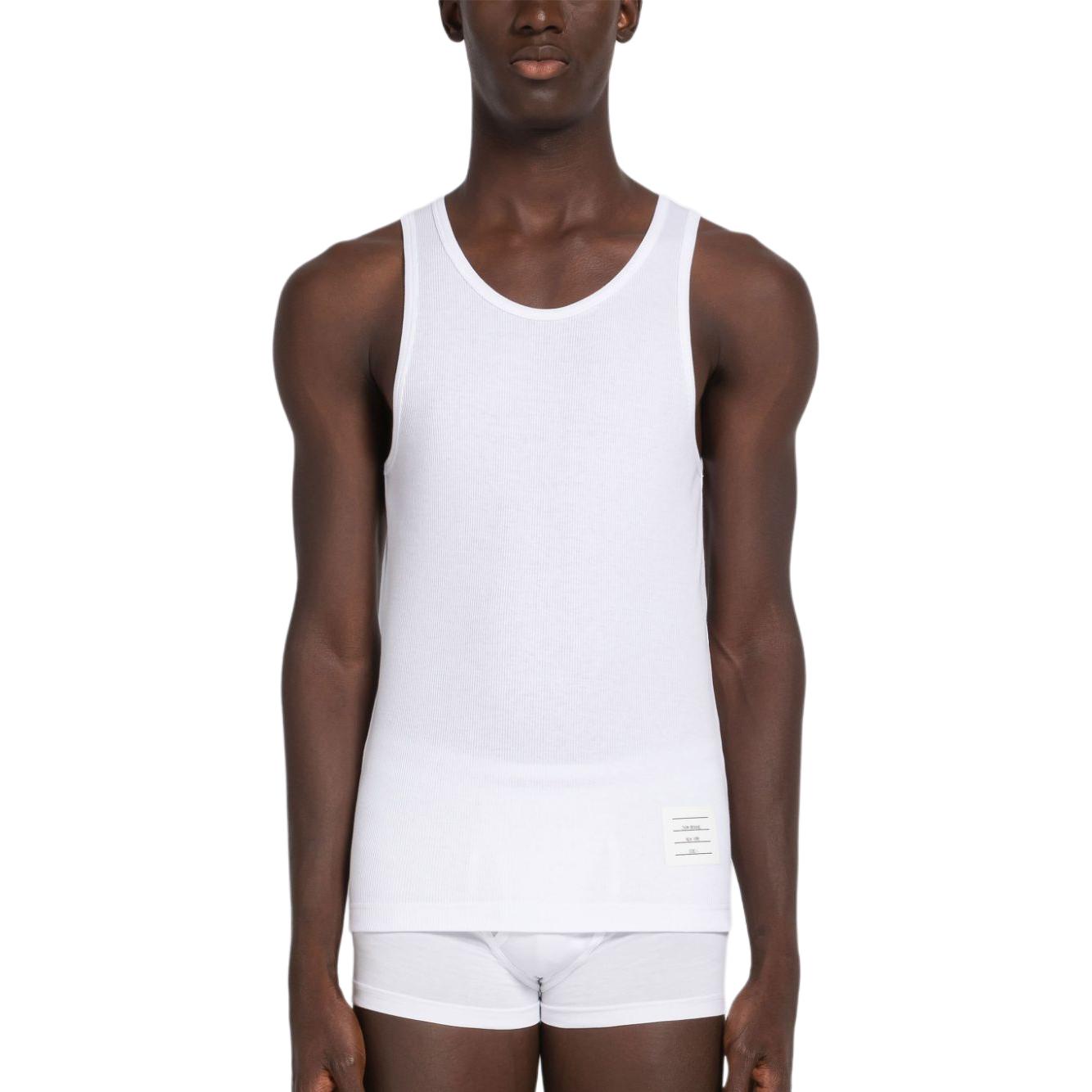(Women) Thom Browne Simple Comfort White Vest MJN014A-08006-100-WHITE
