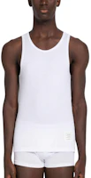 (Women) Thom Browne Simple Comfort White Vest MJN014A-08006-100-WHITE (Women) Thom Browne Simple Comfort White Vest MJN014A-08006-100-WHITE