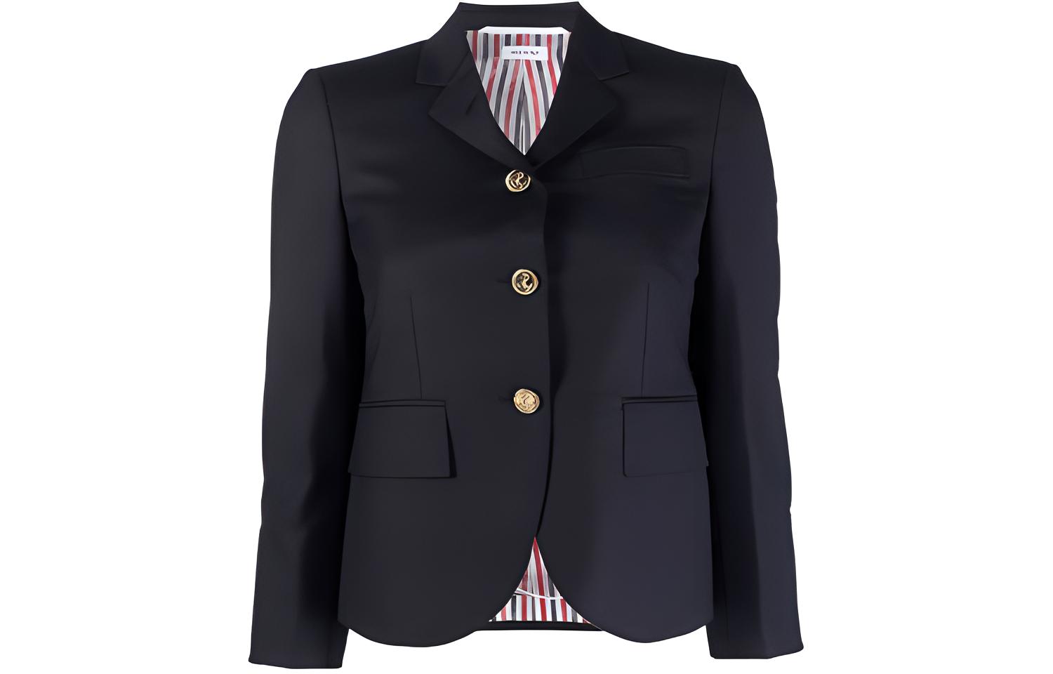(Women) Thom Browne Single-Breasted Short Suit Jacket Deep Blue FBC010V-00626-415
