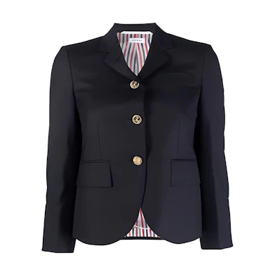 (Women) Thom Browne Single-Breasted Short Suit Jacket Deep Blue FBC010V-00626-415