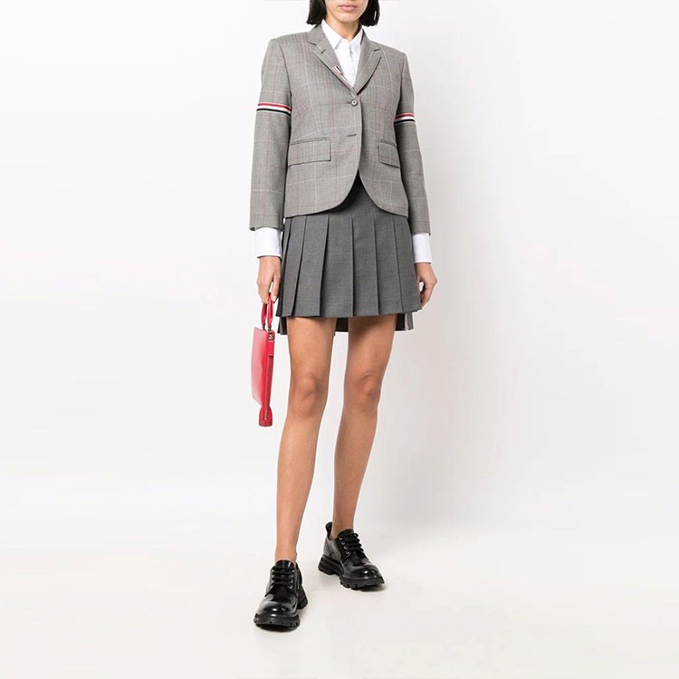 (Women) THOM BROWNE Slim-fit Blazer with RWB Satin Trim Grey FBC010O-07634-035 圖 3