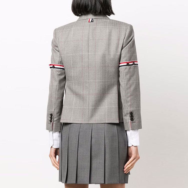 (Women) THOM BROWNE Slim-fit Blazer with RWB Satin Trim Grey FBC010O-07634-035 圖 5