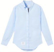 (Women) Thom Browne Slim Fit Long Sleeve Shirt Blue with Three-Stripe Detailing. FLL005E-03113-480 (Women) Thom Browne Slim Fit Long Sleeve Shirt Blue with Three-Stripe Detailing. FLL005E-03113-480