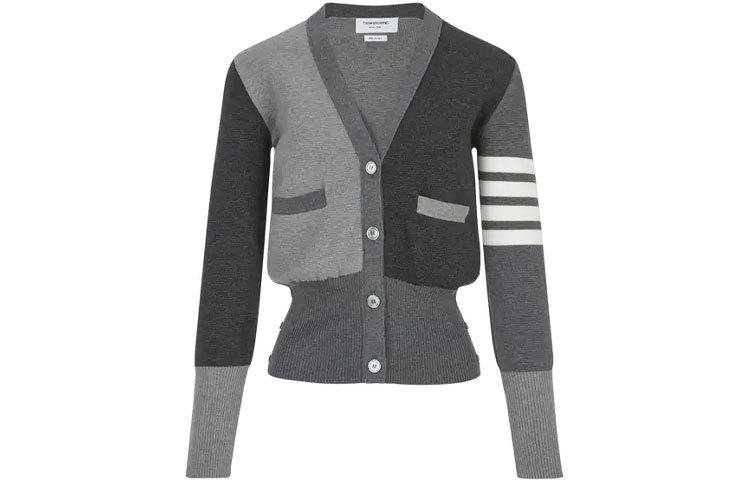 (Women) Thom Browne Slim Knit Cardigan Four-Bar Crinkle Cotton. FKC207F-00219-982 圖 2