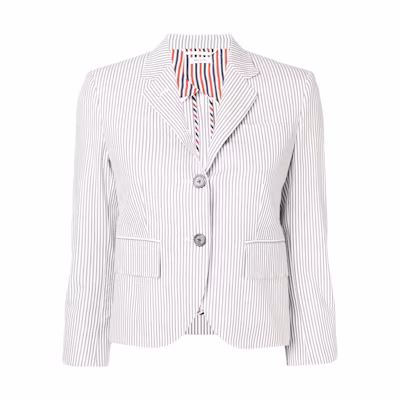 (Women) THOM BROWNE Solid Color Stripe V-Neck Blazer Edition. FBC010H-00572-035