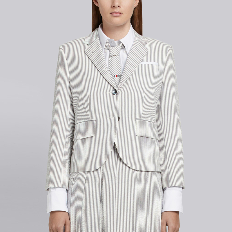 (Women) THOM BROWNE Solid Color Stripe V-Neck Blazer  Edition. FBC010H-00572-035 圖 4