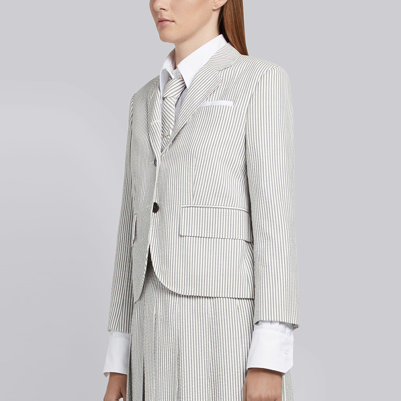 (Women) THOM BROWNE Solid Color Stripe V-Neck Blazer  Edition. FBC010H-00572-035 圖 6