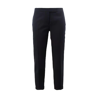 (Women) THOM BROWNE Solid Color Wool Low Waist Casual Pants FTC025A-00473-415